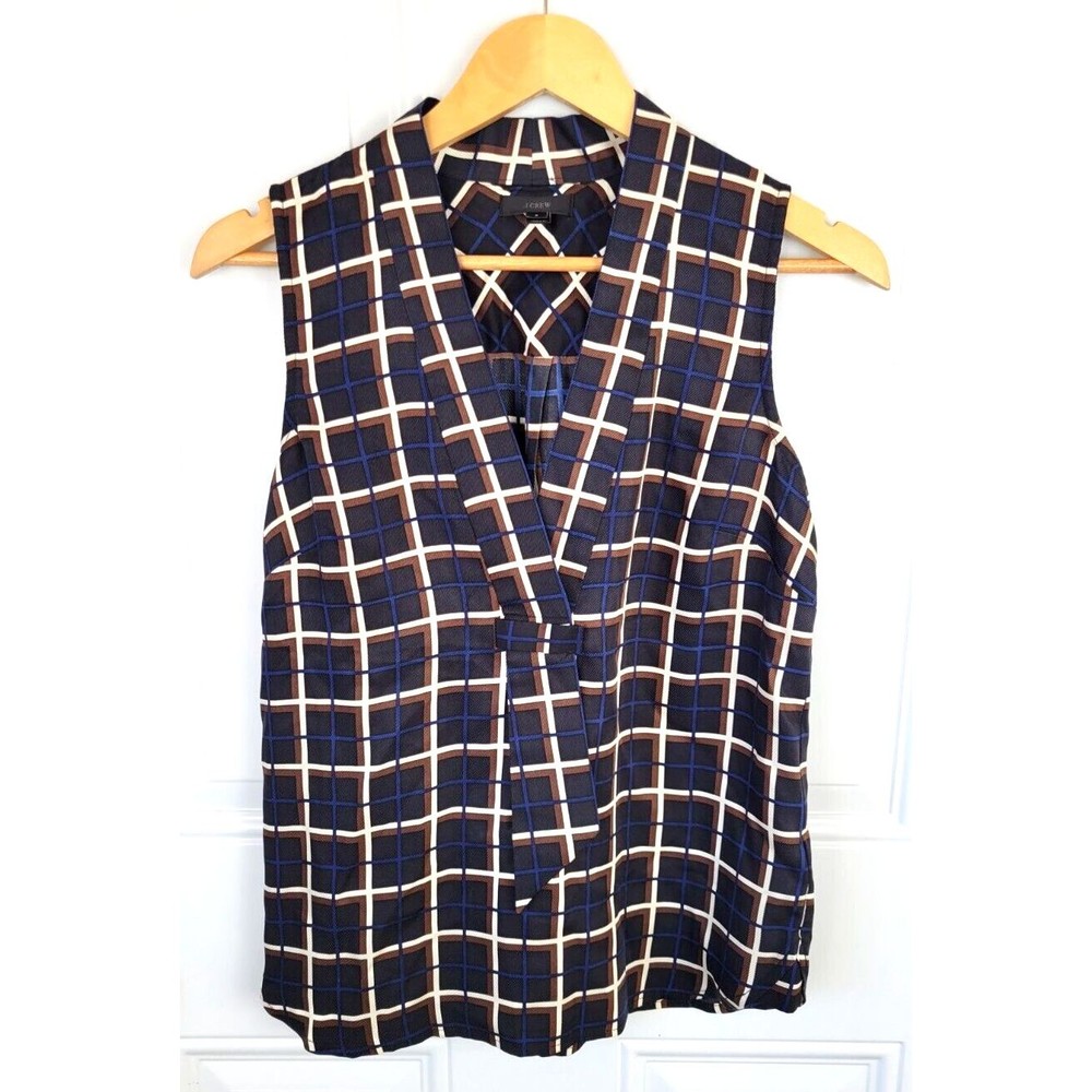 J. Crew Womens 100% Silk Sleeveless Top Size 2 / XS